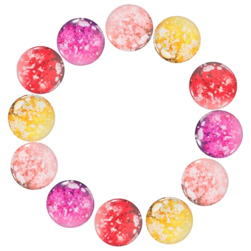 KONTONTY 12 Stück Teiliges Runde Cabochons Mehrfarbige Mosaiksteine für Diy Schmuckherstellung Langlebige Glassteine als Schmuckdekoration und Bastelzubehör von KONTONTY