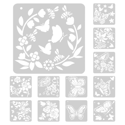 KONTONTY 12 Stück Teiliges Schmetterlings Schablonen Robustem Pet für Kreative Wandgestaltung für DIY Journale Home Decor und Bastelprojekte Einfach zu Verwenden und Langlebig KONTONTY 12 Stück Teiliges Schmetterlings Schablonen Robustem Pet für Kreative Wandgestaltung für DIY Journale Home Decor und Bastelprojekte Einfach zu Verwenden und Langlebig von KONTONTY