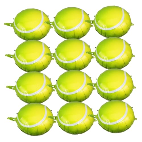 KONTONTY 12 Stück Tennis Ballon Zubehör Folienballons Party Hängebälle Tennis Geburtstagsparty Dekorationen Sportballons Goldene Ballons Tennis Mottoparty Rosa Ballons von KONTONTY