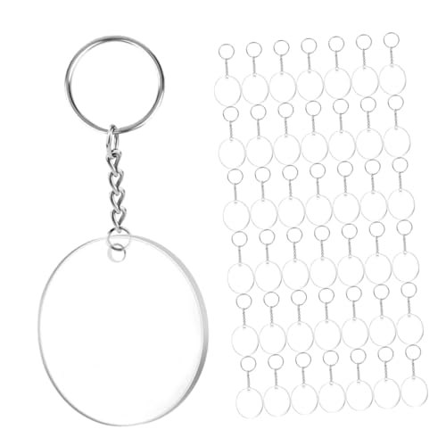KONTONTY 120 Sätze Diy Acryl Schlüsselanhänger Set Runde Rohlinge für Kreative Handwerksprojekte Langlebig für Personalisierte Schlüsselanhänger für und Familie von KONTONTY
