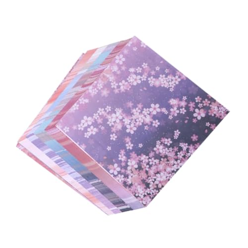KONTONTY 120Blätter DIY Origami Papier Doppelseitiges Blütenpapier für Bastelprojekte Material für Kunsthandwerk mit Blättern von KONTONTY