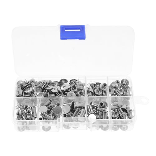 KONTONTY 120Sätze Buchschrauben aus Karbonstahl Stabile Nieten für Lederhandwerk DIY Alben Gürtel Mühelose Installation Silberne Metallverarbeitung KONTONTY 120Sätze Buchschrauben aus Karbonstahl Stabile Nieten für Lederhandwerk DIY Alben Gürtel Mühelose Installation Silberne Metallverarbeitung von KONTONTY
