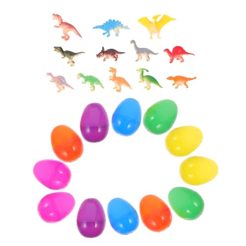 KONTONTY 12St Überraschung Dinosaurier-Eier Kinderspielzeug kinder ostern Mini-Dinosaurierfiguren befüllbare ostereier Geschenke Spielzeuge Ostereier öffnen Ostereier stopfen Prise Musik von KONTONTY