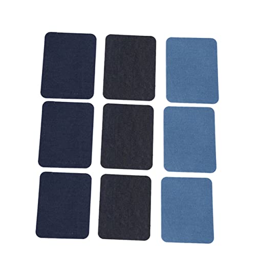 KONTONTY 12Stücke Jeans Aufnäher Rechteckige Dicke Stoff Patches zum Aufbügeln für Kleidung Hosen Pullover Dunkelblau Hellblau und Schwarz DIY von KONTONTY