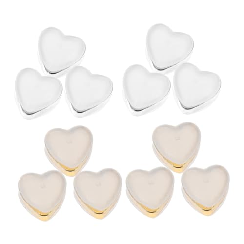 KONTONTY 12Stücke Silikon Ohrring Herzform Ohrring Stopper Langlebige und Sichere Verschlüsse für Ohrstecker DIY Schmuckzubehör Goldene Platinfarbene von KONTONTY