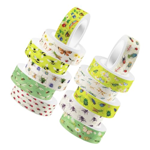 KONTONTY 12rollen Washi Tape Insekten- Klebeband Für Scrapbooking Journaling Handwerk Transparent Leicht Abreißbar Vielseitig Einsetzbar Keine Rückstände KONTONTY 12rollen Washi Tape Insekten- Klebeband Für Scrapbooking Journaling Handwerk Transparent Leicht Abreißbar Vielseitig Einsetzbar Keine Rückstände von KONTONTY