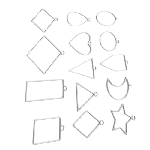 KONTONTY 14 Stück Diy Schmuckzubehör Teiliges Geometrische Offene Rahmenanhänger Legierung für Kreative Schmuckherstellung Geeignet für Halsketten Ohrringe und Armbänder von KONTONTY