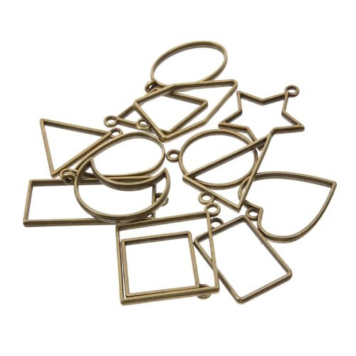 KONTONTY 14 Stück Teiliges Geometrische Offene Lünette Anhänger für Diy Schmuck Metall Schmuckbezel für Ohrringe Armbänder Kreative Bastelmaterialien für Persönliche von KONTONTY
