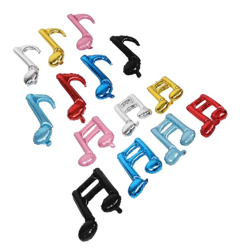 KONTONTY 14 Stück Teiliges Musiknoten Folienballon Schnell Aufblasbar Widerstandsfähig aus Aluminiumfolie Geburtstags Musikparty Dekoration Einfach Aufzuhängen Vielseitig Kombinierbar von KONTONTY