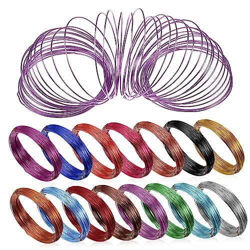 KONTONTY 15 Rollen Aluminiumdrahthandwerk dünn Kit zur Schmuckherstellung Drahtwickeldraht geflochten häkeln Blumendraht zum Basteln Armbandherstellung aus Draht Aluminiumdraht zum Basteln von KONTONTY