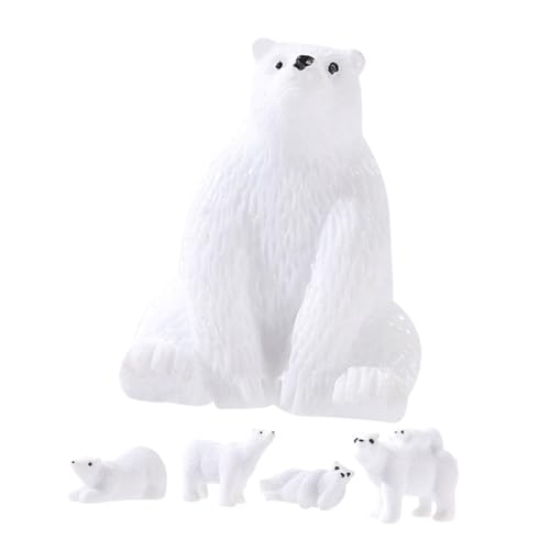 KONTONTY 15 Stück Eisbär-Ornamente für arktische Tiere Polartierdekorationen Polartierfiguren Ozeantiere Eisbär-Figuren Spielzeugtiere Eisbären-Partygeschenke Harz Weiß von KONTONTY