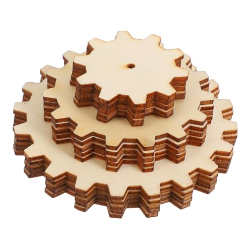 KONTONTY 15 Stück Holzschiff -Ausrüstungsspielzeug holzgetriebe leere Holzspäne Holzausrüstung Ausschnitte DIY -Holzchips Zahnradscheiben aus Holz kreativer holzausschnitt Beige von KONTONTY