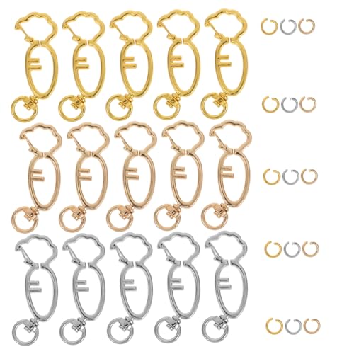 KONTONTY 15 Stück Karotten Schlüsselanhänger Haken Karotten Schlüsselanhänger Verschluss Geldbörsen Zubehör Karabiner Schlüsselanhänger Clip Kleine Federclips Mini Karabiner Süßer von KONTONTY