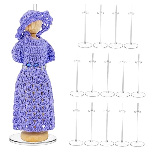 KONTONTY 15-teiliger Transparenter Puppenständer Figurenständer Puppenstützhalter Tischpuppen-displayregal Actionfiguren-displayhalter von KONTONTY