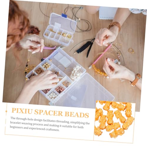 KONTONTY 15 Stück Vergoldete Pixiu Abstandskugelperlen Schmuck Chinesische Amulettperlen Strass Abstandsperlen Gold Lose Perlen Chinesische Perlen Abstandsperlen Charms Feng Shui von KONTONTY