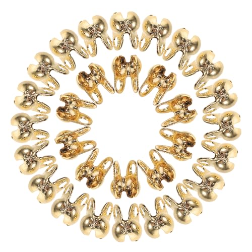 KONTONTY 150 Stück Quetschperlen Abdeckungen für Schmuckherstellung End Buckles für Armbänder Kompatibel mit Verschiedenen Kettenarten Langlebige Schmuckzubehör für Diy Projekte von KONTONTY