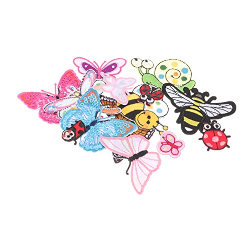 KONTONTY 15Stücke Teiliges Schmetterlingsmuster Aufnäher Tierische Insekten Applikationen für Kleidung Selbstklebende Bügelflicken für Shirts Jeans und Mehr von KONTONTY