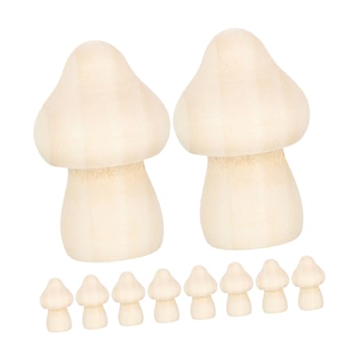 KONTONTY 15stücke Unfertige Holz Pilz Ornament Diy Bastelarbeiten Graffiti Tischdekoration Heimwerkerbedarf Holz Pilz Modellierung Schreibtischdeko von KONTONTY