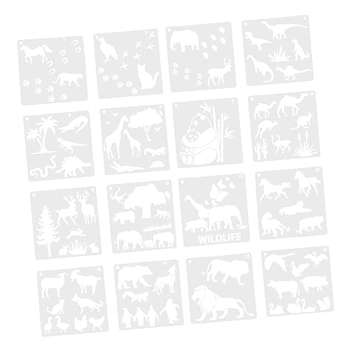 KONTONTY 16 Blatt DIY Malschablonen Set mit Tierschablonen Pet für Wiederverwendbare Zeichenschablonen für Kreative Malprojekte für Basteln und Deko von KONTONTY