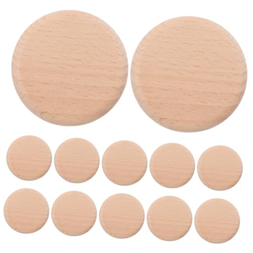 KONTONTY 16 Stück Holzscheiben Rund Unbemalt Holzrohlinge für DIY Schachfiguren Spielsteine Bastelbedarf Holzscheiben für Chinesisches Schach Holzfiguren für Handwerk von KONTONTY