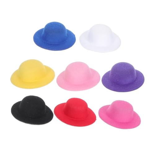 KONTONTY 16 Stück Kleine Hutzubehör puppenhut DIY Handwerk Miniaturhüte Puppe Tops Hutdekor Puppenhutverzierung Kleiner Zylinder kleine Bastelhüte Zylinderhüte zum Basteln Gezogenes Tuch von KONTONTY