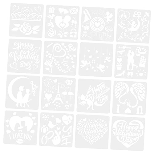 KONTONTY 16 Stück Malvorlage wandverkleidung wand polsterung valentinstagsdeko Creative stencils Zeichnungsvorlage für schablonen Valentinstag Thema Zeichnungsschablone Plastik Weiß KONTONTY 16 Stück Malvorlage wandverkleidung wand polsterung valentinstagsdeko Creative stencils Zeichnungsvorlage für schablonen Valentinstag Thema Zeichnungsschablone Plastik Weiß von KONTONTY