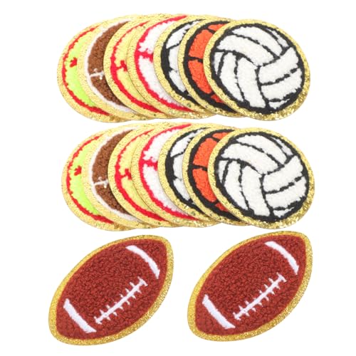 KONTONTY 16 Stück Sticketiketten Stickstoff Aufnäher Mantelzubehör Kleidungszubehör Hut Aufnäher Kleine Sportball Aufnäher Zum Aufbügeln Sportball Aufnäher Haushaltskleidungs KONTONTY 16 Stück Sticketiketten Stickstoff Aufnäher Mantelzubehör Kleidungszubehör Hut Aufnäher Kleine Sportball Aufnäher Zum Aufbügeln Sportball Aufnäher Haushaltskleidungs von KONTONTY