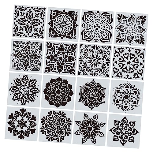 KONTONTY 16 Stück Teiliges Mandala Malvorlagen für Wand und Bodenfliesen Wiederverwendbare Schablonen für Diy Projekte Hochwertiges Pet Material für Raumgestaltung KONTONTY 16 Stück Teiliges Mandala Malvorlagen für Wand und Bodenfliesen Wiederverwendbare Schablonen für Diy Projekte Hochwertiges Pet Material für Raumgestaltung von KONTONTY