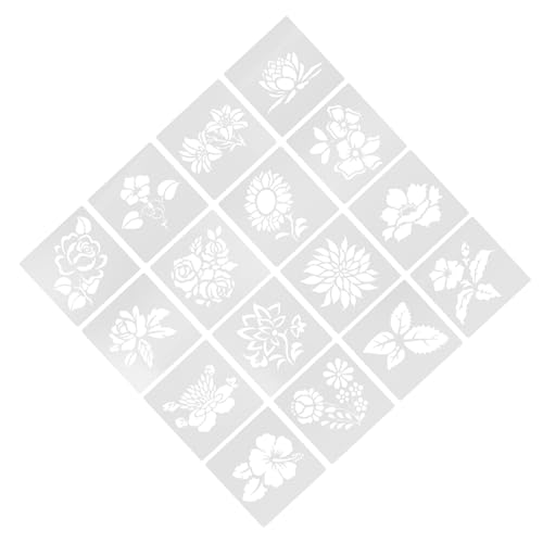 KONTONTY 16 Stück Wandschablonen Zeichnung Malen Vorlage Schablone Hohle Diy-vorlage Dekorative Schablone Jumbo Wandgemälde Machen Wände Blumenschablone Weiß Das Haustier von KONTONTY