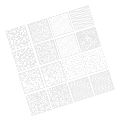 KONTONTY 18 Stück Geometrische Muster Schablonen Set Teilig Wiederverwendbare Malvorlagen für DIY Projekte Wanddekoration Kunsthandwerk und Scrapbooking Pet Material für Kreative Arbeiten von KONTONTY