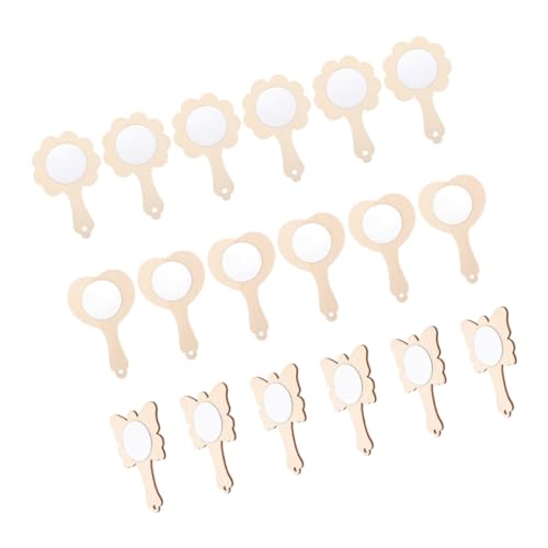 KONTONTY 18 Stück Teiliges DIY Holzspiegel für Unbemalte Holz Handspiegel Formen Blume Schmetterling Herz Bemalbar Bastelset Feinmotorik und Kreativität für Mädchen KONTONTY 18 Stück Teiliges DIY Holzspiegel für Unbemalte Holz Handspiegel Formen Blume Schmetterling Herz Bemalbar Bastelset Feinmotorik und Kreativität für Mädchen von KONTONTY