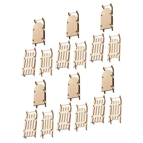 KONTONTY 18 Stück Teiliges Miniatur Holzschlitten Deko zum Bemalen Weihnachtsbaum Anhänger DIY Weihnachtsdeko für Festliche Anlässe Hochzeit Tischdekoration von KONTONTY