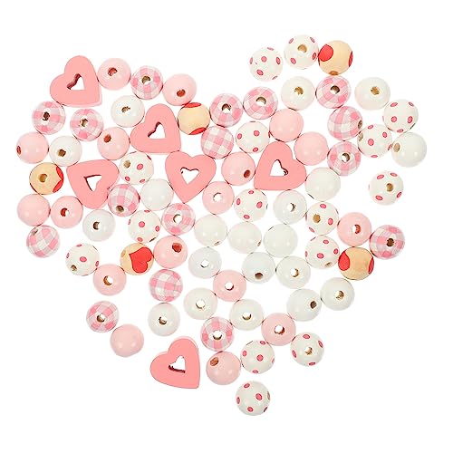 KONTONTY 190 Stück Perlen für Armbänder groß königlich Perlen-Kit für valentinstag valentinsgeschenk Herzperlen weihnachtsdeko Schmuckperlen in Herzform Halskette Perlen Holz Rosa KONTONTY 190 Stück Perlen für Armbänder groß königlich Perlen-Kit für valentinstag valentinsgeschenk Herzperlen weihnachtsdeko Schmuckperlen in Herzform Halskette Perlen Holz Rosa von KONTONTY