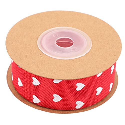 KONTONTY 1Rolle Dekoratives Valentinstagsband mit Herzmustern Perfektes Geschenkbänder für Geschenkverpackungen für Hochzeiten und Partys Yards Langlebig und Leicht von KONTONTY