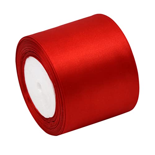 KONTONTY 1Rolle Einseitiges Satinband Breit Rotes Dekoband für Hochzeit Eröffnungszeremonien und Bastelarbeiten und Farbecht für und Dekorationen von KONTONTY