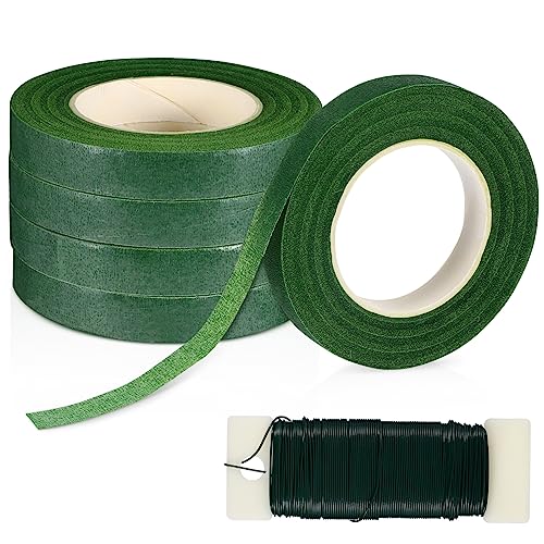 KONTONTY 1Satz Blumenarrangement Tiefgrüne Klebebänder Floristischer Draht für DIY Kranz und Girlanden Vielseitig Einsetzbar für Blumenhandwerk von KONTONTY
