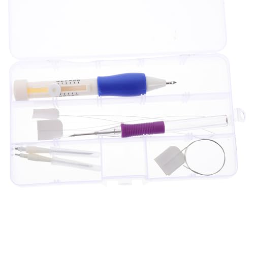 KONTONTY 1Satz Stickerei Werkzeug Set mit Punch Needles und Aufbewahrungsbox Teiliges Set für Anfänger und DIY Projekte für Handarbeiten und Bastelkurse von KONTONTY
