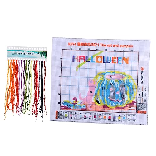KONTONTY 1satz Kreuzstich Set Mit Pumpkin Cat Muster Baumwollfaden Für Halloween Deko Und Handarbeiten Komplette Stickerei-ausstattung Für Anfänger Und Fortgeschrittene KONTONTY 1satz Kreuzstich Set Mit Pumpkin Cat Muster Baumwollfaden Für Halloween Deko Und Handarbeiten Komplette Stickerei-ausstattung Für Anfänger Und Fortgeschrittene von KONTONTY