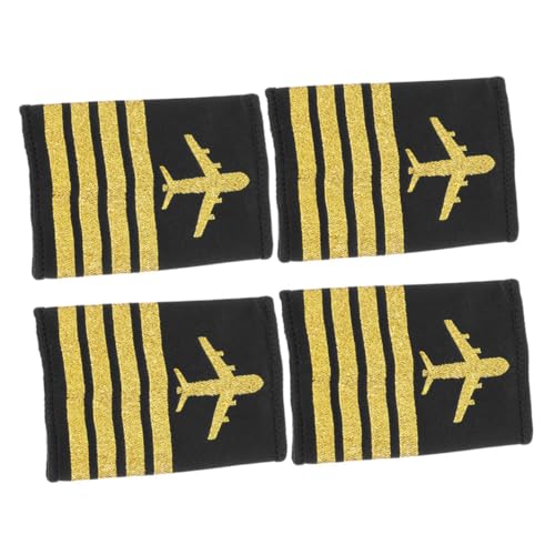 KONTONTY 2 Paare Piloten Schulterklappen mit Streifen Professionelle Epauletten für Kapitäne und Kostümzubehör für Cosplay und Bühnenaufführungen KONTONTY 2 Paare Piloten Schulterklappen mit Streifen Professionelle Epauletten für Kapitäne und Kostümzubehör für Cosplay und Bühnenaufführungen von KONTONTY