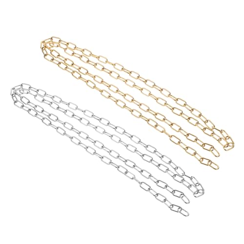 KONTONTY 2 Rollen Edelstahl DIY Gliederketten Schmuckzubehör für Halsketten Basteln Große O form Stahl Goldfarben für Individuelle Schmuckherstellung und Kreativprojekte von KONTONTY