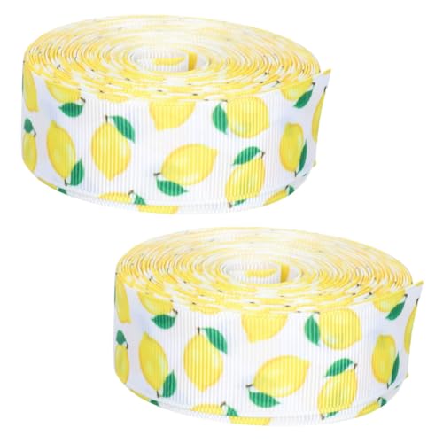 KONTONTY 2 Rollen Zitronen Polyester Schleifenband mit Drahtkante Breit Lang Vielseitiges Dekoband für DIY Geschenkverpackung Partydeko Kranzgestaltung und Bastelprojekte KONTONTY 2 Rollen Zitronen Polyester Schleifenband mit Drahtkante Breit Lang Vielseitiges Dekoband für DIY Geschenkverpackung Partydeko Kranzgestaltung und Bastelprojekte von KONTONTY