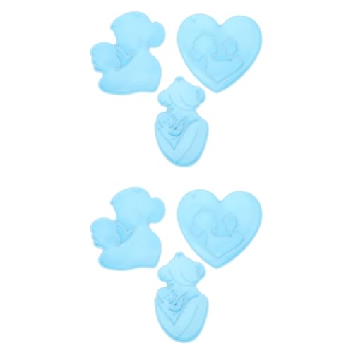 KONTONTY 2 Sätze Diy Silikon Schlüsselanhänger Formen Gießformen Für Mom Schlüsselanhänger Für Epoxidharz Bastelprojekte Himmelblau Einfach Zu Verwenden Reinigen 3 Stücke * 2 von KONTONTY