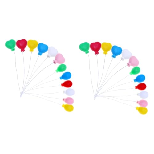 KONTONTY 2 Sätze Miniaturballon Deko Luftballons Für Puppenhäuser Tortendekoration Und Mikro Landschaften Partydekoration Für Diy Projekte Und Zauberhafte Mini Szenen 12 Stück * 2 von KONTONTY