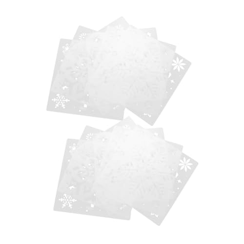 KONTONTY 2 Sätze Schneeflocke Malvorlage Schneeflocken Dekoration DIY -Schablonen Winterschablonen Malvorlagen Basteln Schablonen für die Kartenherstellung Wandmalerei Schablonen pp Weiß von KONTONTY