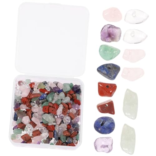 KONTONTY 2 Sätze Unregelmäßige Gravel Beads für Schmuckherstellung DIY Armbänder Bastelperlen Natürliche Steinperlen Bunte Kombination Sicher Hautfreundlich Box von KONTONTY