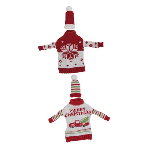 KONTONTY Entzückende Weinabdeckungen Wiederverwendbare Flaschenhüllen Für Weihnachtsweinflaschen Hutkleidung von KONTONTY