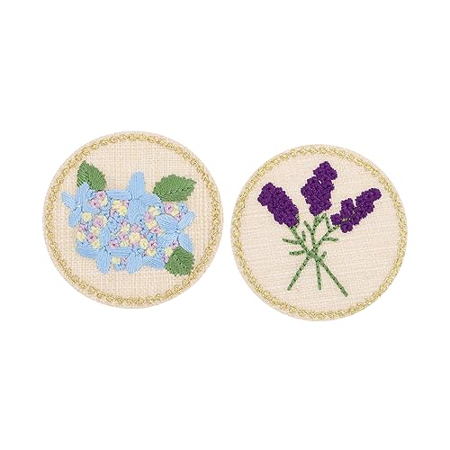 KONTONTY 2 Stück Banner muttertagsgeschenk zum basteln aufbügler für jacken DIY Kleidung Pflanzenmuster Blumenstickerei gestickter Aufnäher mit Pflanzenblume Stickaufkleber Rayon von KONTONTY