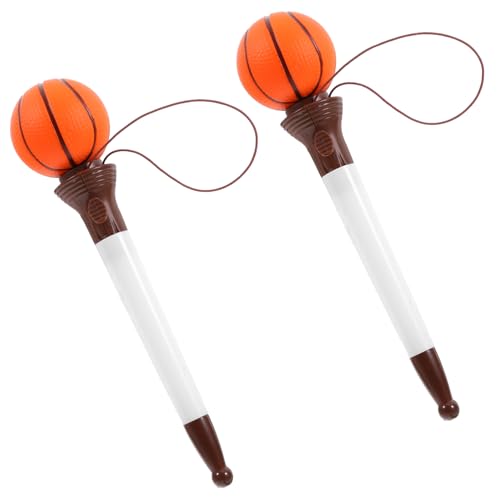 KONTONTY 2 Stück Basketball Feder Tragbare Kugelschreiber mit Einzigartigem Design für Schüler Stressabbauendes Schreibwerkzeug für Kreatives Schreiben von KONTONTY