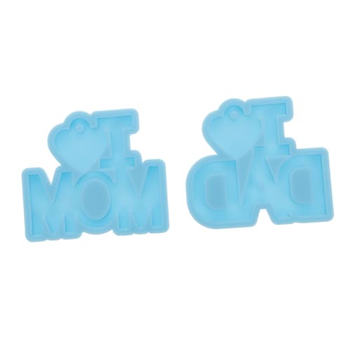 KONTONTY 2 Stück Epoxidharz Schlüsselanhänger Gießform für Muttertag und Vatertag Silikonform für Diy Schlüsselanhänger mit Individuellen Verzierungen und Einfachem Handling von KONTONTY
