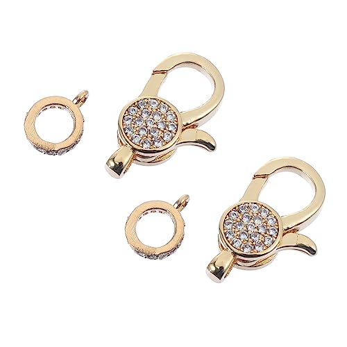KONTONTY 2 Stück Glitzernde Legierungskarabiner mit Mikrodiamant Design für Armbänder und Umweltfreundliches Material und Langlebig von KONTONTY